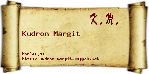 Kudron Margit névjegykártya